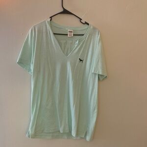 PINK Victoria's Secret Aqua V-Neck Men's Tee